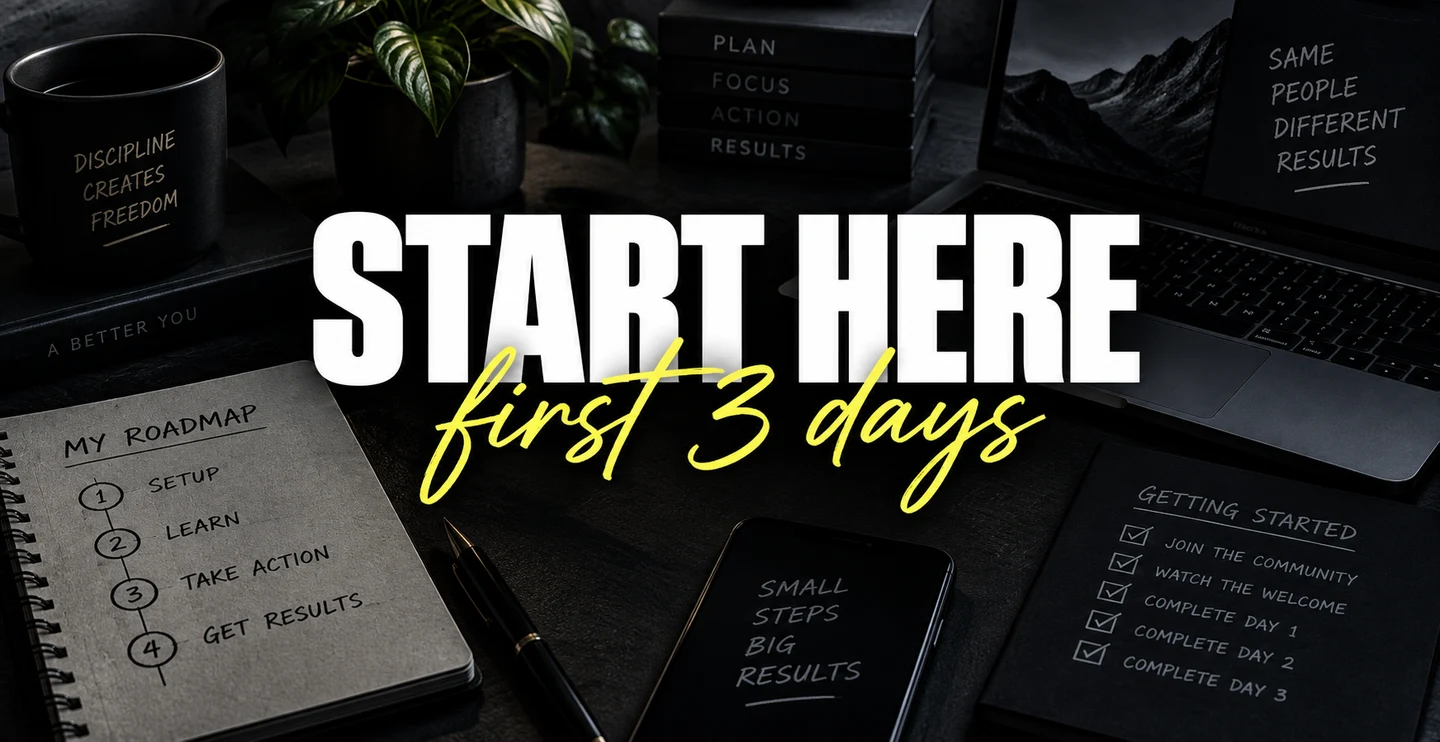 START HERE — First 3 Days course cover